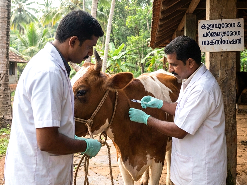 സംസ്ഥാനത്തു കന്നുകാലികളിലെ കുളമ്പുരോഗ, ചർമ്മമുഴരോഗ പ്രതിരോധ കുത്തിവെയ്പ്പിനു തുടക്കമായി